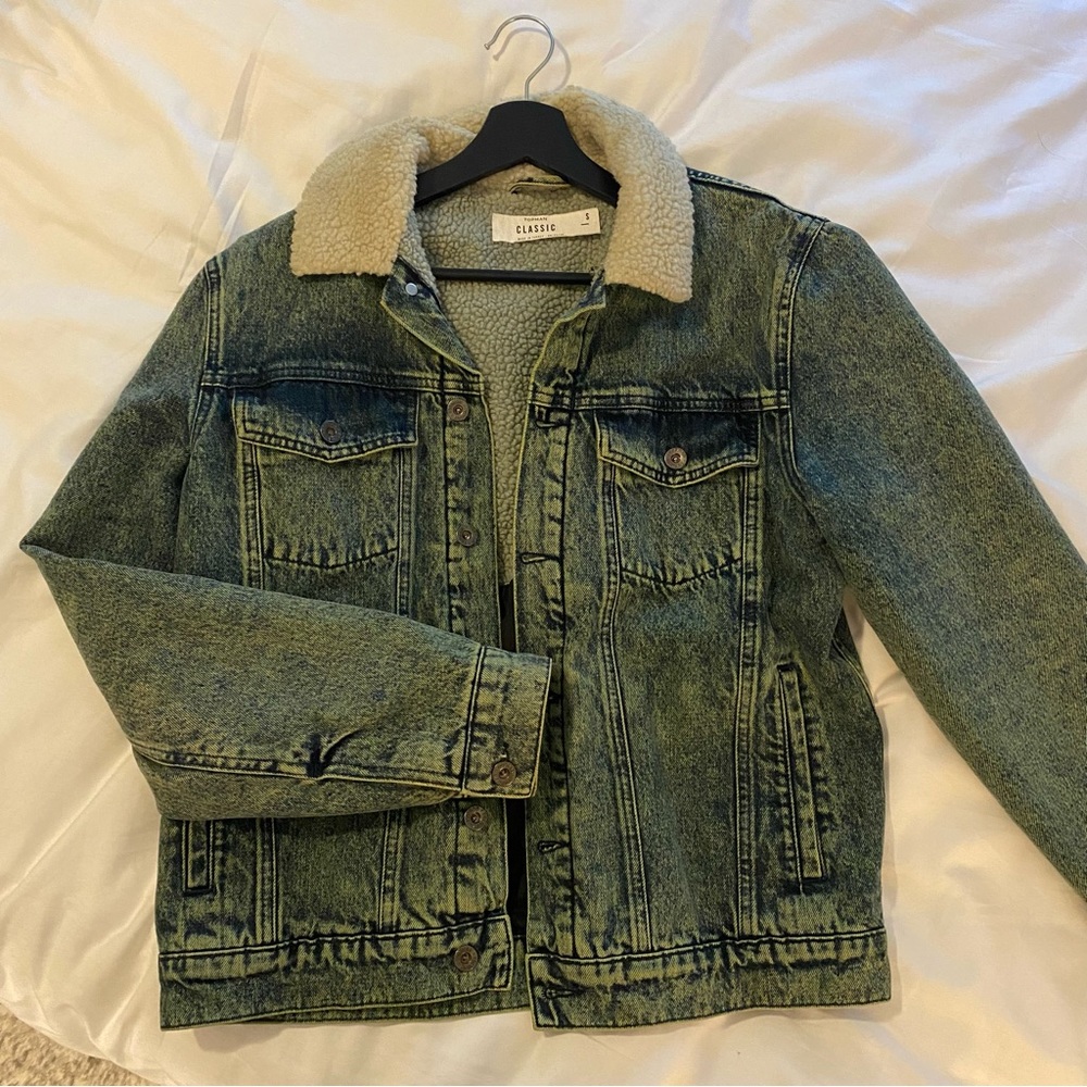 Topman Sherpa Lined Jean Jacket
